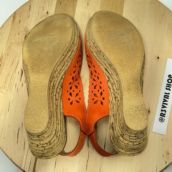 Spring Step Women's Chaya Orange Wedge Open Toe Sandal NWOB - Size 40 EUR & 9 US - Picture 10 of 10